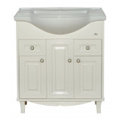 Тумба с раковиной Misty Шармель 80 светло-бежевая эмаль