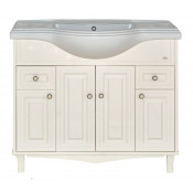 Тумба с раковиной Misty Шармель 105 светло-бежевая эмаль