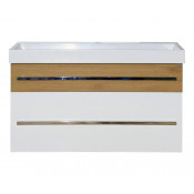 Тумба с раковиной Misty Леон 100 белая/дуб