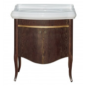 Тумба с раковиной Misty Агата 80 орех/золотая патина