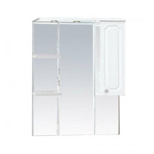 Зеркало-шкаф Misty Александра 75 R белый металлик