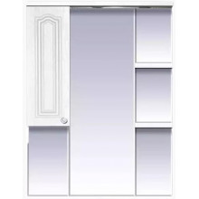 Зеркало-шкаф Misty Валерия 75 L с подсветкой белый фактурный
