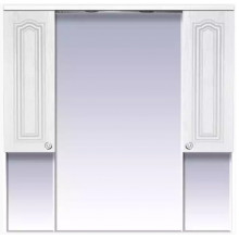 Зеркало-шкаф Misty Валерия 105 с подсветкой белый фактурный
