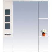 Зеркало-шкаф Misty Квадро 90 L бежевая эмаль с подсветкой