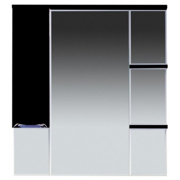 Зеркало-шкаф Misty Кристи 90 L черная эмаль с подсветкой