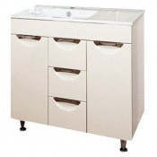 Тумба с раковиной Misty Кристи 90 L белая эмаль