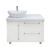 Тумба с раковиной Misty Гамма 100 L напольная белая эмаль