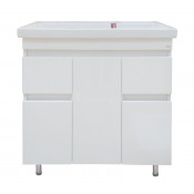 Тумба с раковиной Misty Фостер 80 белая напольная 2 ящ.