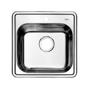 Мойка кухонная с выпуском IDDIS Strit S STR48S0i77K 485*485 нержавеющая сталь, шелк