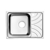 Мойка кухонная с выпуском IDDIS Arro S ARR60SLi77K 605*440 нержавеющая сталь, шелк, чаша слева