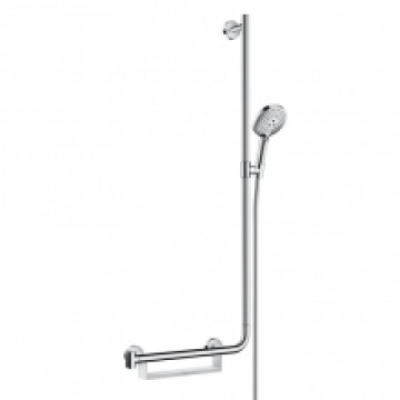Душевой гарнитур Hansgrohe Raindance Select S 120 EcoSm/U'Comfort 26327400 110 см R, белый/хром
