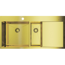 Кухонная мойка Omoikiri Akisame 100-2-LG-L 4973089 чаша слева, светлое золото