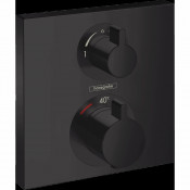 Смеситель для душа Hansgrohe RainSelect 15714670, 2 потребителя, термостатический, черный матовый