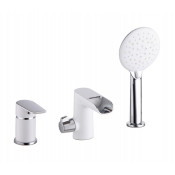 Смеситель Iddis Cloud CLOSB3Ki07 на борт ванны на 3 отверстия, каскад, белый-хром