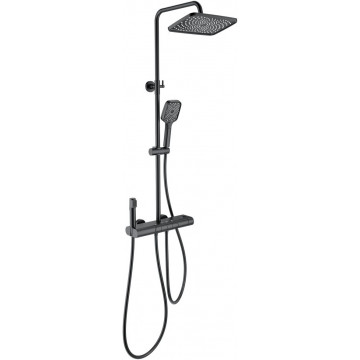 Душевая система Wonzon & Woghand Muse WW-B4129-MB с термостатом черный матовый