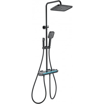 Душевая система Wonzon & Woghand Muse Lumia WW-B4174-MB с термостатом черный матовый