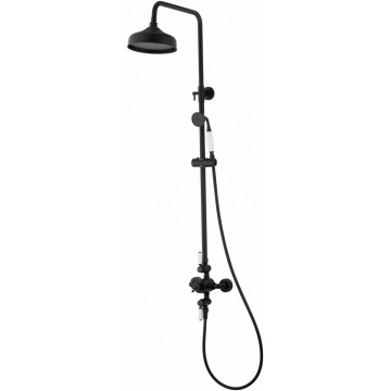 Душевая система Wonzon & Woghand Retro WW-B3041-MB с термостатом черный матовый