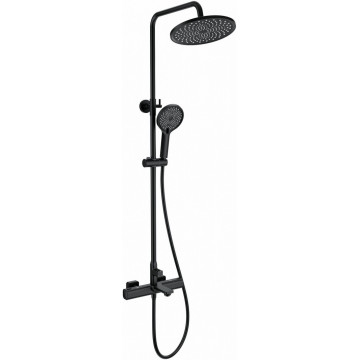 Душевая система Wonzon & Woghand Solid WW-C3011-A-MB с термостатом черный матовый