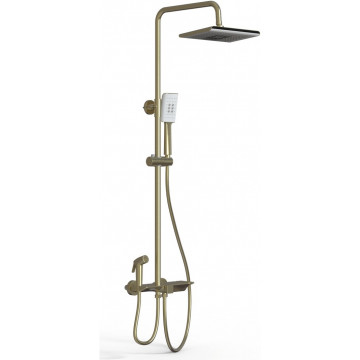 Душевая система Wonzon & Woghand WW-B3310-BG с термостатом брашированное золото