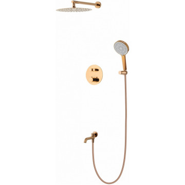 Встраиваемая душевая система Wonzon & Woghand Stick WW-88929010-RG с термостатом розовое золото