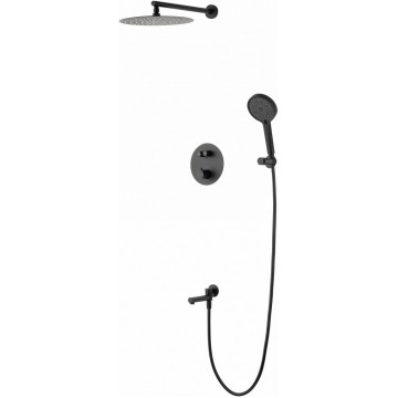 Встраиваемая душевая система Wonzon & Woghand Stick WW-88929010-MB с термостатом черный матовый