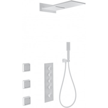 Встраиваемая душевая система Wonzon & Woghand WW-D4100-MW с термостатом белый матовый