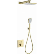 Встраиваемая душевая система с термостатом Wonzon & Woghand WW-D2017-B-BG с термостатом брашированное золото
