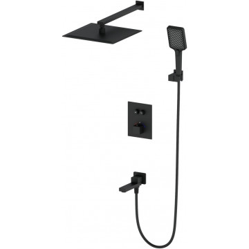 Встраиваемая душевая система Wonzon & Woghand WW-88929003-MB с термостатом черный матовый