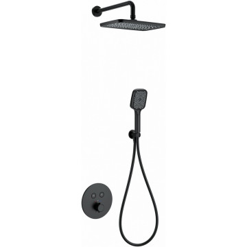 Встраиваемая душевая система Wonzon & Woghand WW-D2017-A-MB с термостатом черный матовый