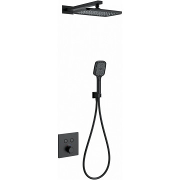 Встраиваемая душевая система с термостатом Wonzon & Woghand WW-D2017-B-MB с термостатом черный матовый