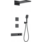 Встраиваемая душевая система Wonzon & Woghand WW-D4538-A-MB с термостатом черный матовый