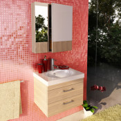 Тумба-умывальник Comforty Ницца-60 подвесная сосна лоредо с раковиной Eggo 60/Next 60