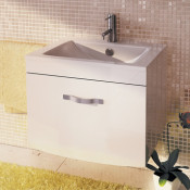 Тумба-умывальник Comforty Лаура-75-1 подвесная белый с раковиной Quadro 75