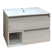 Тумба-умывальник Comforty Турин-75 дуб белый с раковиной Comforty 75E