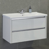 Тумба-умывальник Comforty Дублин-89 белый глянец с раковиной COMO 90 R-UM-COM90/1