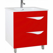 Тумба c раковиной Bellezza Эйфория 80 Красная