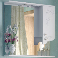 Зеркало со шкафом Corozo Венеция 85 SD-00000283 с подсветкой Белое