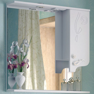 Зеркало со шкафом Corozo Венеция 85 SD-00000283 с подсветкой Белое