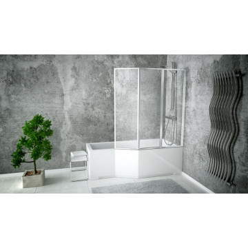 Акриловая ванна BESCO INTEGRA с душевой шторкой из 3 частей 170x75 R WAI-170-PP3