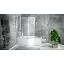Акриловая ванна BESCO INTEGRA с душевой шторкой из 3 частей 170x75 L WAI-170-PL3