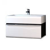 Тумба подвесная Cub 60 Белая, темный лен tpCUB.60-27.21