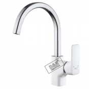 Смеситель для кухни D&K DA1432416 белая эмаль + хром