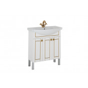 Тумба с раковиной Aquanet Честер 75 белый/золото 186100+183610