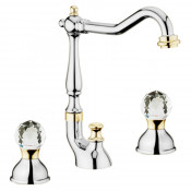 Смеситель для раковины Webert Karenina КА750202 Хром/золото/кристаллы Swarovski