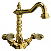 Смеситель для раковины Webert Alexandra AL700302010 золото, ручки Swarovski