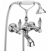 Смеситель для ванны Webert Aria AL720201015 с душевым гарнитуром хром, ручки Swarovski