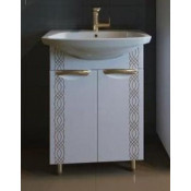 Тумба с раковиной АСБ-Мебель Алекса 70, цвет - белый глянец/золото