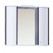 Зеркало Аллигатор ВОЯЖ 2, с подсветкой и двумя шкафами, цвет белый с венге, 85*15*73,2 см