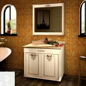 Тумба c раковиной Vod-ok Анжелика 90, фасад F-3, столешница Белый Аспен AG-612