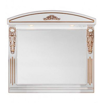 Зеркало Vod-ok Версаль vd20687 65х85 патина золото, белое, со светильником